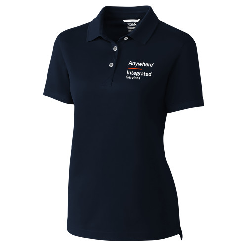 C&B Womens Navy Advantage Polo-Anywhere Integrated Services Vertical