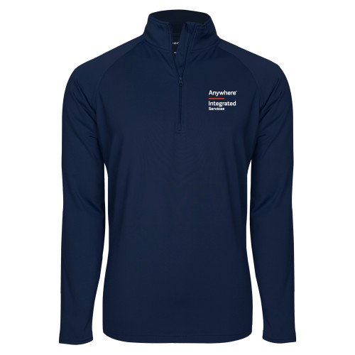 Sport Tek Navy Sport Wick Stretch 1/2 Zip Pullover-Anywhere Integrated Services Vertical