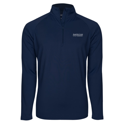 Sport Tek Navy Sport Wick Stretch 1/2 Zip Pullover-American Title Company
