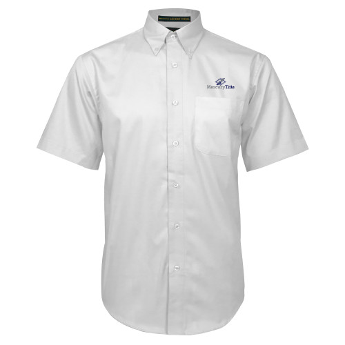 White Twill Button Down Short Sleeve-Mercury Title