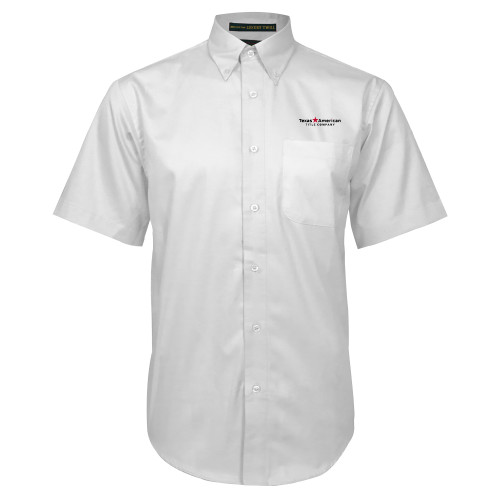 White Twill Button Down Short Sleeve-TATCO