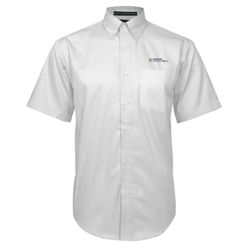 White Twill Button Down Short Sleeve-Anywhere Insurance Agency