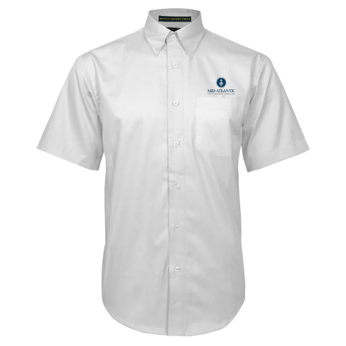 White Twill Button Down Short Sleeve-Mid-Atlantic Settlement Services