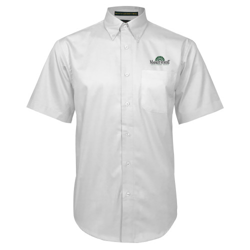 White Twill Button Down Short Sleeve-Market Street Settlement Group