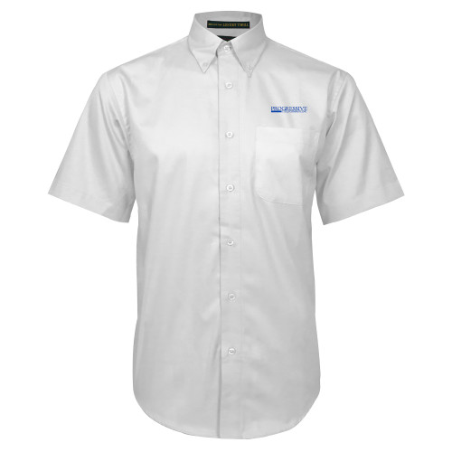 White Twill Button Down Short Sleeve-Progressive Title