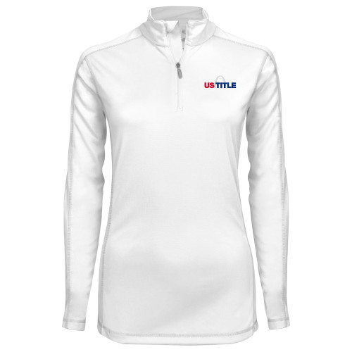 Syntrel Womens White Interlock 1/4 Zip-US Title