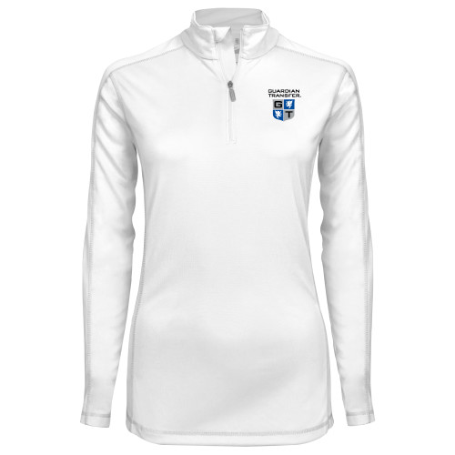 Syntrel Womens White Interlock 1/4 Zip-Guardian Transfer Vertical