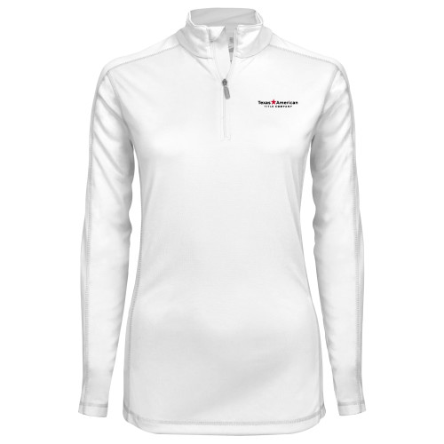 Syntrel Womens White Interlock 1/4 Zip-TATCO
