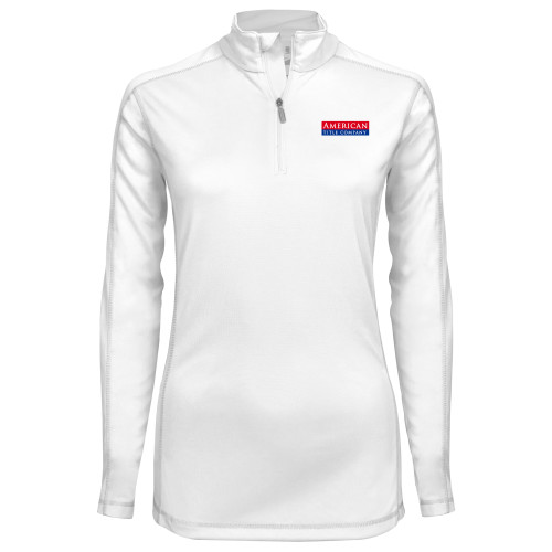 Syntrel Womens White Interlock 1/4 Zip-American Title Company