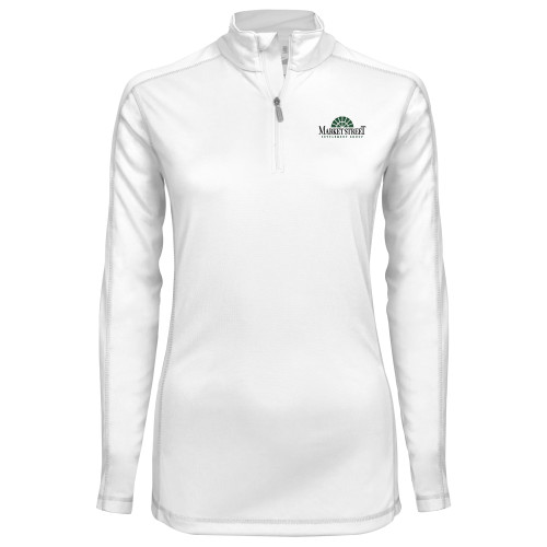 Syntrel Womens White Interlock 1/4 Zip-Market Street Settlement Group