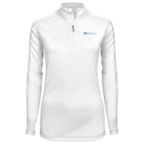Syntrel Womens White Interlock 1/4 Zip-Pro National Title Agency