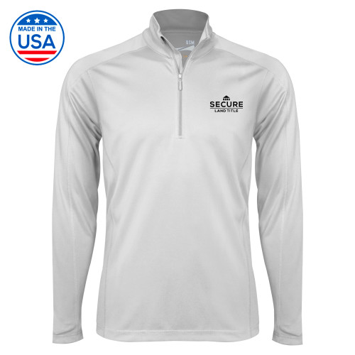 Syntrel White Interlock 1/4 Zip-Secure Land Title