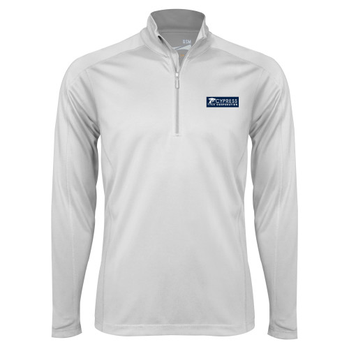 Syntrel White Interlock 1/4 Zip-Cypress Title Corporation