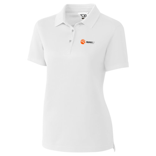 C&B Womens White Advantage Polo-Sunbelt Title Agency