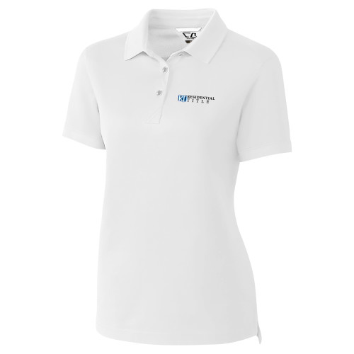 C&B Womens White Advantage Polo-Residential Title Agency