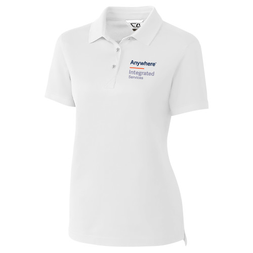 C&B Womens White Advantage Polo-Anywhere Integrated Services Vertical