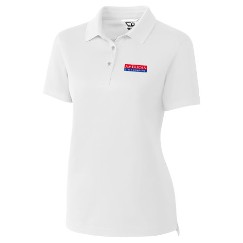 C&B Womens White Advantage Polo-American Title Company
