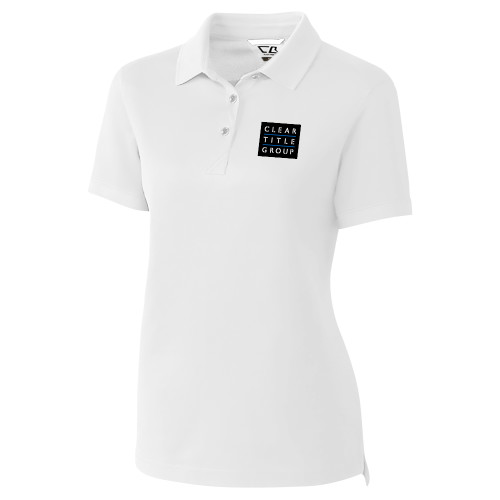C&B Womens White Advantage Polo-Clear Title Group