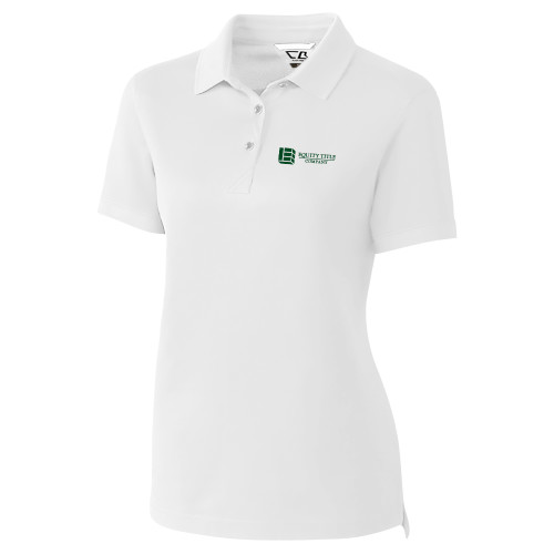 C&B Womens White Advantage Polo-Equity Title Company