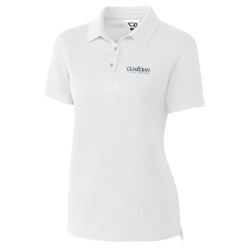 C&B Womens White Advantage Polo-Guardian Title Agency