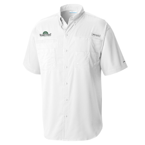 Columbia White Tamiami Performance Short Sleeve Shirt-Market Street Settlement Group