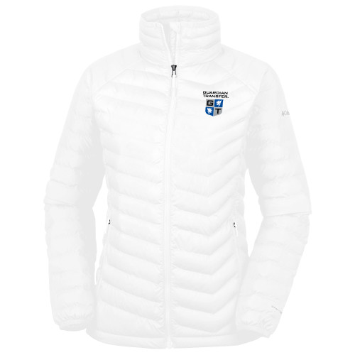 Columbia Womens White Powder Lite Jacket-Guardian Transfer Vertical