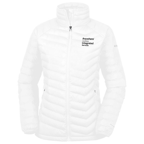 Columbia Womens White Powder Lite Jacket-Anywhere Integrated Services Vertical