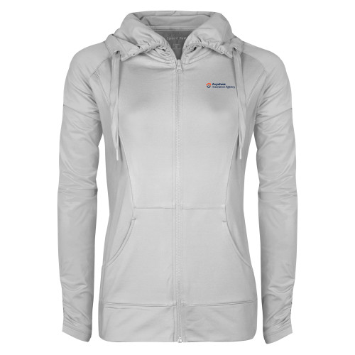 Womens White Sport Wick Stretch Full Zip Jacket-Anywhere Insurance Agency
