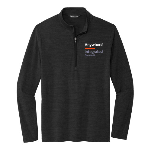 TravisMathew Black Crestview 1/4 Zip Pullover-Anywhere Integrated Services Vertical