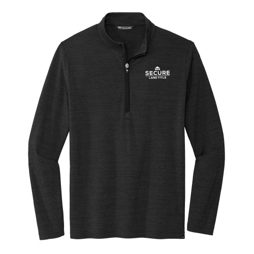 TravisMathew Black Crestview 1/4 Zip Pullover-Secure Land Title