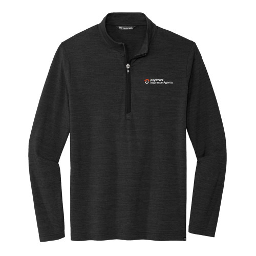 TravisMathew Black Crestview 1/4 Zip Pullover-Anywhere Insurance Agency