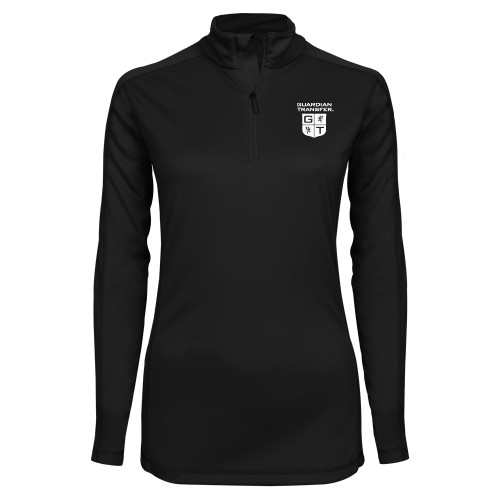 Syntrel Womens Black Interlock 1/4 Zip-Guardian Transfer Vertical