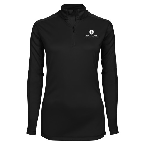 Syntrel Womens Black Interlock 1/4 Zip-Mid-Atlantic Settlement Services