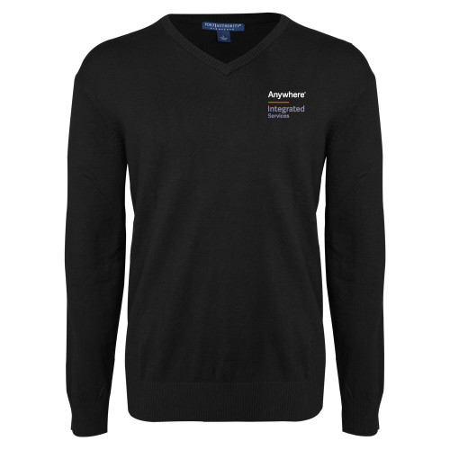 Black VNeck Sweater-Anywhere Integrated Services Vertical