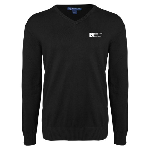 Black VNeck Sweater-Keystone Title Services