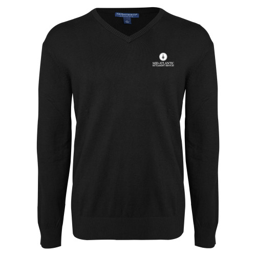 Black VNeck Sweater-Mid-Atlantic Settlement Services
