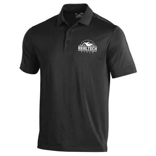 Under Armour Black Performance Polo-Real Tech Title