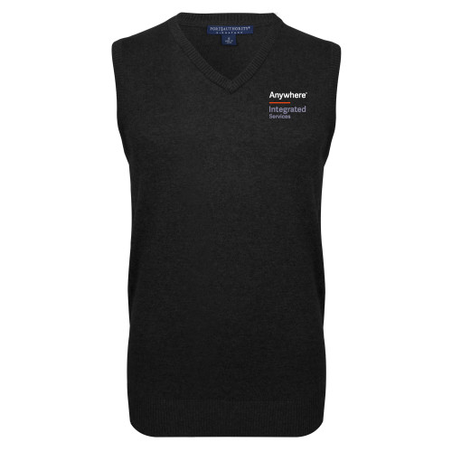 Black VNeck Sweater Vest-Anywhere Integrated Services Vertical