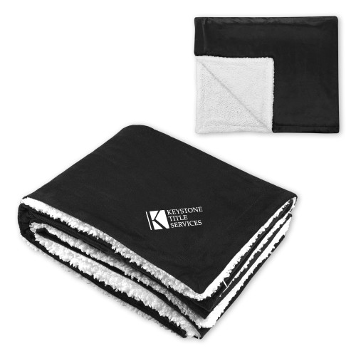 Super Soft Luxurious Black Sherpa Throw Blanket-Keystone Title Services