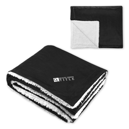 Super Soft Luxurious Black Sherpa Throw Blanket-Quality Choice Title