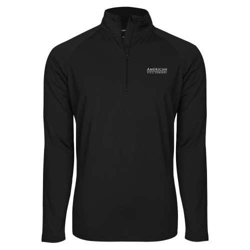 Sport Tek Black Sport Wick Stretch 1/2 Zip Pullover-American Title Company