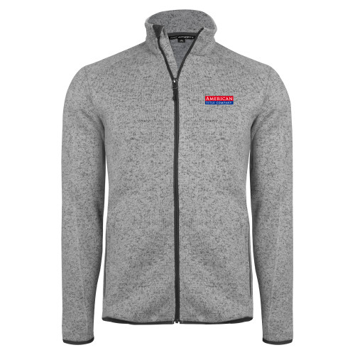 Grey Heather Sweater Fleece Jacket-American Title Company