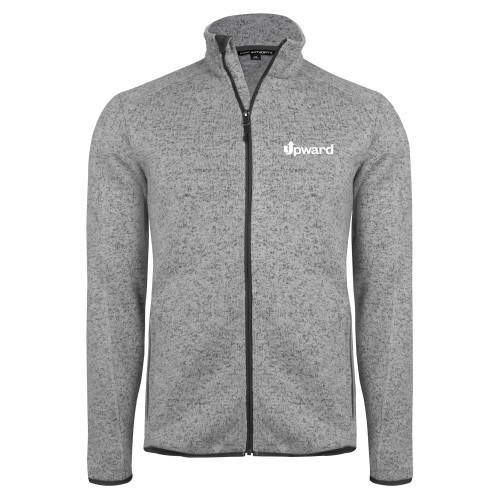 Grey Heather Sweater Fleece Jacket-Upward Title Company