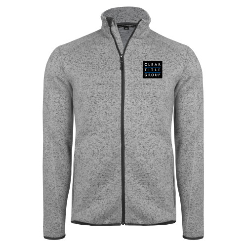Grey Heather Sweater Fleece Jacket-Clear Title Group