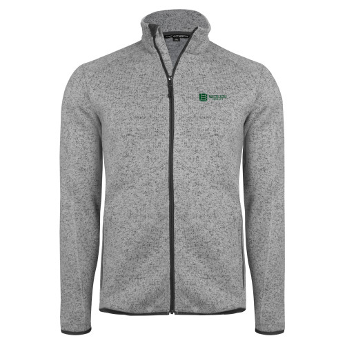 Grey Heather Sweater Fleece Jacket-Equity Title Company