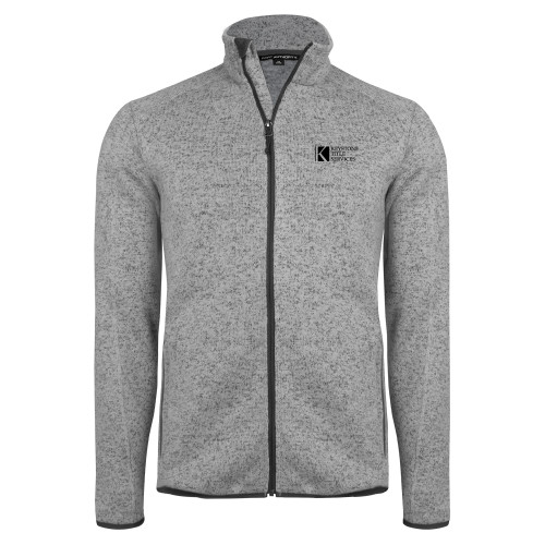 Grey Heather Sweater Fleece Jacket-Keystone Title Services