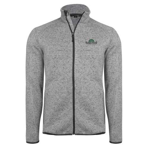 Grey Heather Sweater Fleece Jacket-Market Street Settlement Group