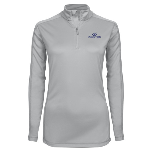Syntrel Womens Platinum Interlock 1/4 Zip-Mercury Title