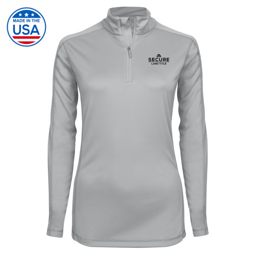 Syntrel Womens Platinum Interlock 1/4 Zip-Secure Land Title