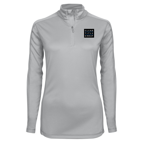 Syntrel Womens Platinum Interlock 1/4 Zip-Clear Title Group